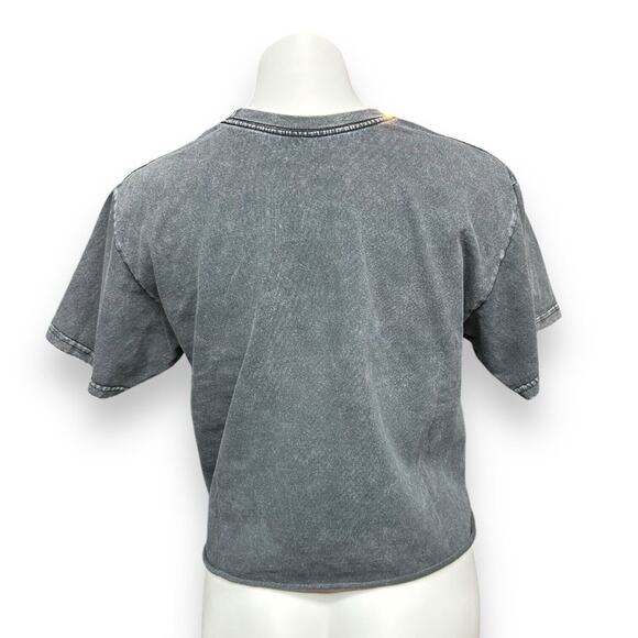 J Galt Brandy Melville T Shirt Tee Black Graphic Los Angeles Crop Raw Hem OS - Picture 2 of 8